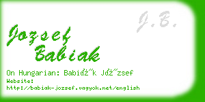 jozsef babiak business card